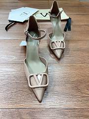 Fortok Valentino Garavani VLogo Signature slingback pumps nude patent leather 8cm - 5