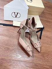 Fortok Valentino Garavani VLogo Signature slingback pumps nude patent leather 8cm - 2