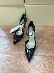 Fortok Valentino Garavani VLogo Signature slingback pumps Black patent leather 8cm - 6