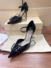 Fortok Valentino Garavani VLogo Signature slingback pumps Black patent leather 8cm - 5