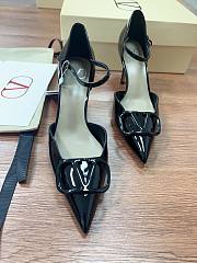 Fortok Valentino Garavani VLogo Signature slingback pumps Black patent leather 8cm - 3