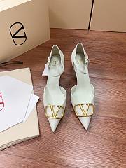 Fortok Valentino Garavani VLogo Signature slingback pumps White patent leather 8cm - 1