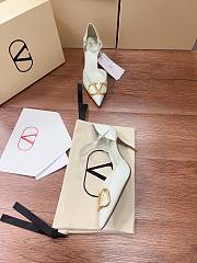 Fortok Valentino Garavani VLogo Signature slingback pumps White patent leather 8cm - 6