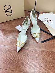Fortok Valentino Garavani VLogo Signature slingback pumps White patent leather 8cm - 5