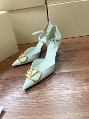 Fortok Valentino Garavani VLogo Signature slingback pumps White patent leather 8cm - 2