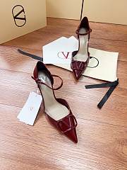 Fortok Valentino Garavani VLogo Signature slingback pumps Burgundy patent leather 8cm - 6