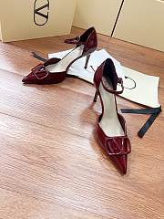 Fortok Valentino Garavani VLogo Signature slingback pumps Burgundy patent leather 8cm - 4