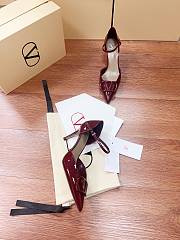 Fortok Valentino Garavani VLogo Signature slingback pumps Burgundy patent leather 8cm - 5