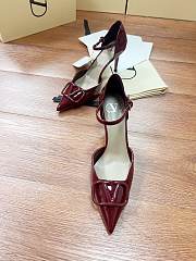 Fortok Valentino Garavani VLogo Signature slingback pumps Burgundy patent leather 8cm - 3