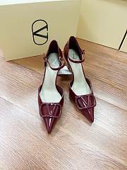 Fortok Valentino Garavani VLogo Signature slingback pumps Burgundy patent leather 8cm - 2