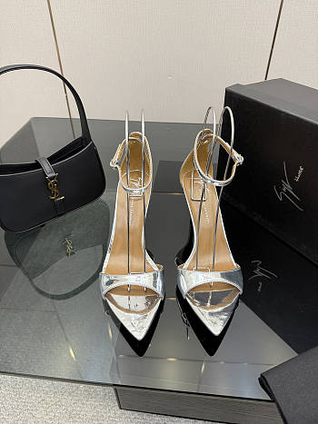 Fortok Giuseppe Zanotti Shiny Silver Heels sandals 9cm