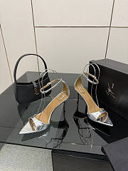 Fortok Giuseppe Zanotti Shiny Silver Heels sandals 9cm - 2