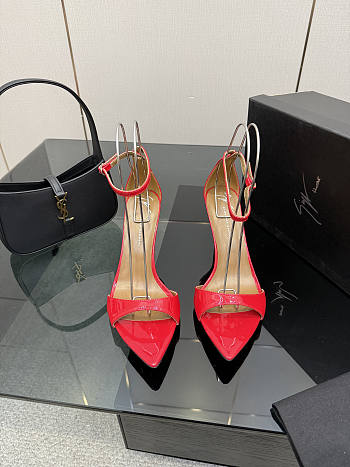 Fortok Giuseppe Zanotti Shiny Red Heels sandals 9cm
