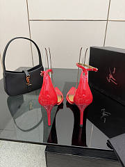 Fortok Giuseppe Zanotti Shiny Red Heels sandals 9cm - 3