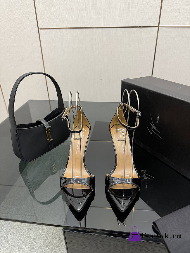 Fortok Giuseppe Zanotti Shiny Black Heels sandals 9cm  - 1