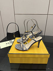 Fortok Fendi high-heeled sandals polka dot pattern 8.5cm - 4