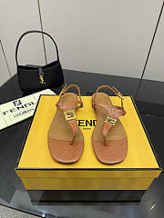 Fortok Fendi FFold thong sandals Brown - 1