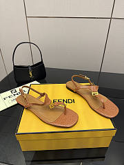 Fortok Fendi FFold thong sandals Brown - 5