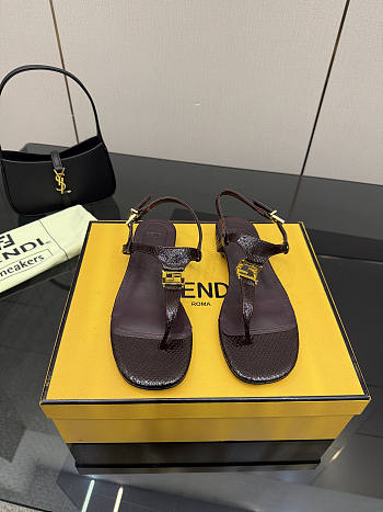 Fortok Fendi FFold thong sandals Chocolate Brown
