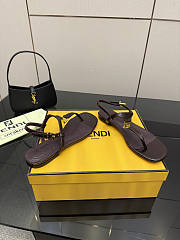 Fortok Fendi FFold thong sandals Chocolate Brown - 5