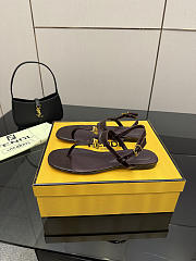Fortok Fendi FFold thong sandals Chocolate Brown - 3