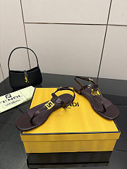 Fortok Fendi FFold thong sandals Chocolate Brown - 2