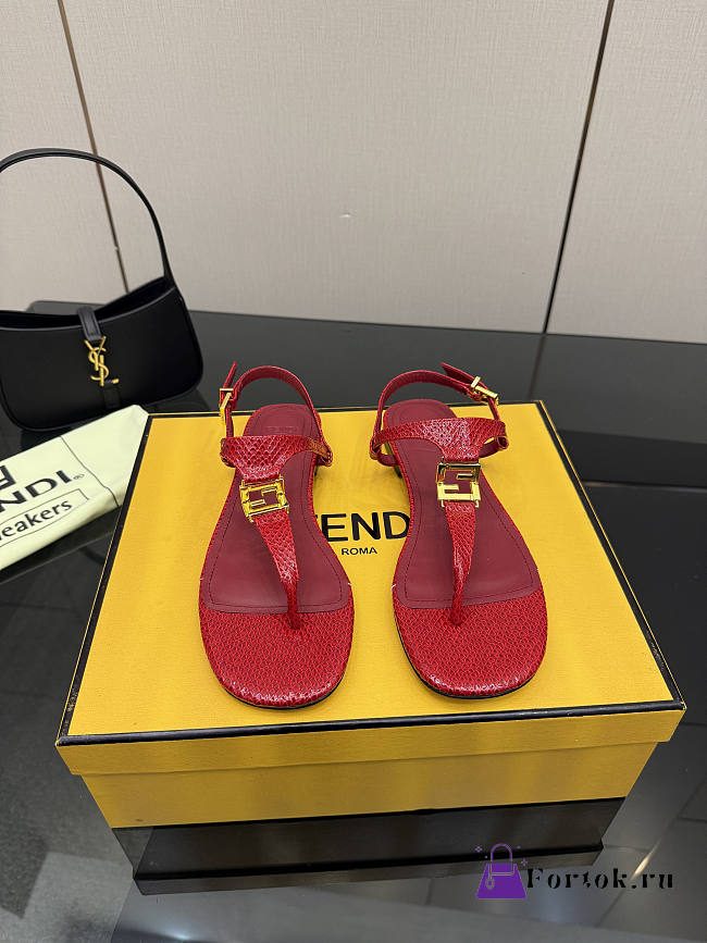 Fortok Fendi FFold thong sandals Red - 1