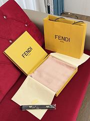 Fortok Fendi FF-motif jacquard shawl Pink Silk 140*140cm - 5