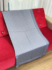 Fortok Fendi FF-motif jacquard shawl Blue Silk 140*140cm - 5