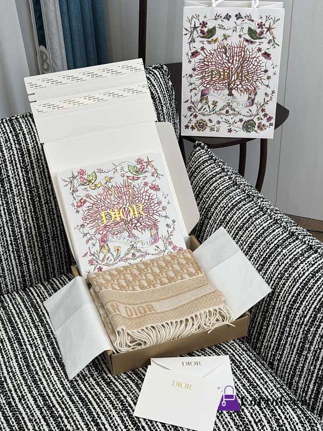 Fortok Dior Scarf Oblique Brown 45*200cm  - 1