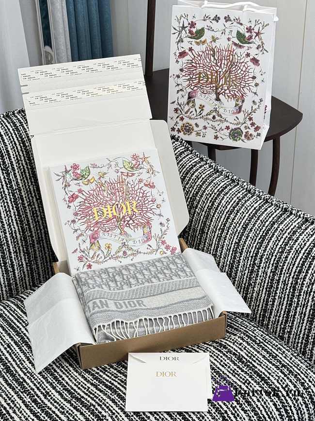 Fortok Dior Scarf Oblique Grey 45*200cm - 1