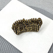Fortok Saint Laurent crystal-embellished chainmail shoulder bag Mini Bag Gold 11.5x8.5x2.5CM - 3