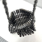 Fortok Saint Laurent crystal-embellished chainmail shoulder bag Mini Bag Black 11.5x8.5x2.5CM - 4
