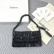 Fortok Saint Laurent Cassandre embellished shoulder bag black crystals 18x7.5x2.5CM - 4