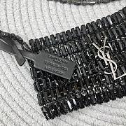 Fortok Saint Laurent Cassandre embellished shoulder bag black crystals 18x7.5x2.5CM - 6