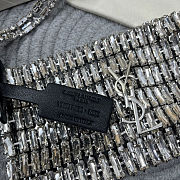 Fortok Saint Laurent Cassandre embellished shoulder bag Silver crystals 18x7.5x2.5CM - 6