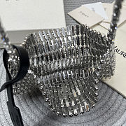 Fortok Saint Laurent Cassandre embellished shoulder bag Silver crystals 18x7.5x2.5CM - 4