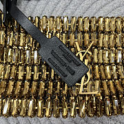 Fortok Saint Laurent Cassandre embellished shoulder bag Gold Crytals 18x7.5x2.5CM - 3