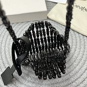 Fortok Saint Laurent Cassandre embellished shoulder Micro bag Black Crystal 11.5x8.5x2.5CM - 3