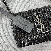 Fortok Saint Laurent Cassandre embellished shoulder Micro bag Black Crystal 11.5x8.5x2.5CM - 6