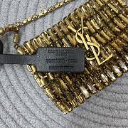 Fortok Saint Laurent Cassandre embellished shoulder Micro bag Gold Crystal 11.5x8.5x2.5CM - 3