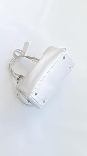Fortok Balenciaga Small Leather Carrie Bowling Top-Handle Bag White 32*12*12cm - 2