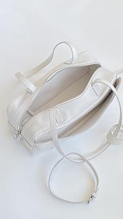 Fortok Balenciaga Small Leather Carrie Bowling Top-Handle Bag White 32*12*12cm - 6