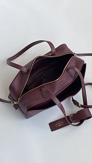 Fortok Balenciaga Small Leather Carrie Bowling Top-Handle Bag Burgundy 32*12*12cm - 5