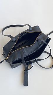 Fortok Balenciaga Small Leather Carrie Bowling Top-Handle Bag Black 32*12*12cm - 3