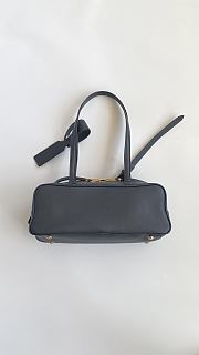 Fortok Balenciaga Small Leather Carrie Bowling Top-Handle Bag Black 32*12*12cm - 2