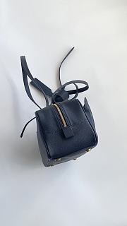 Fortok Balenciaga Small Leather Carrie Bowling Top-Handle Bag Black 32*12*12cm - 4