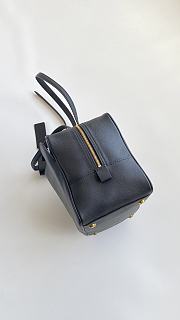 Fortok Balenciaga Leather Carrie Bowling Top-Handle Bag Black 35*18*14.5cm  - 4