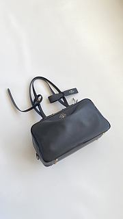 Fortok Balenciaga Leather Carrie Bowling Top-Handle Bag Black 35*18*14.5cm  - 3