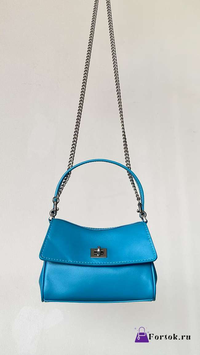 Fortok Balenciaga Rodeo Bag With Chain Nano Blue 16*10*4.5cm - 1